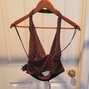 Women's Brown Halter Bralette